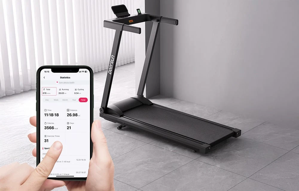 DeerRun A1 Pro Move + folding electric treadmill (juodas) aprašymas - Prekės nuotrauka