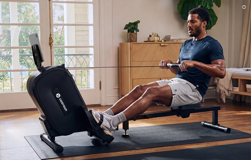 DeerRun R3 Rowing Machine (Juodas) aprašymas - Prekės nuotrauka