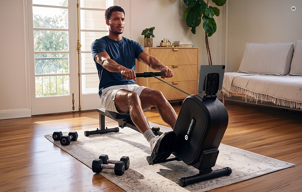 DeerRun R3 Rowing Machine (Juodas) aprašymas - Prekės nuotrauka
