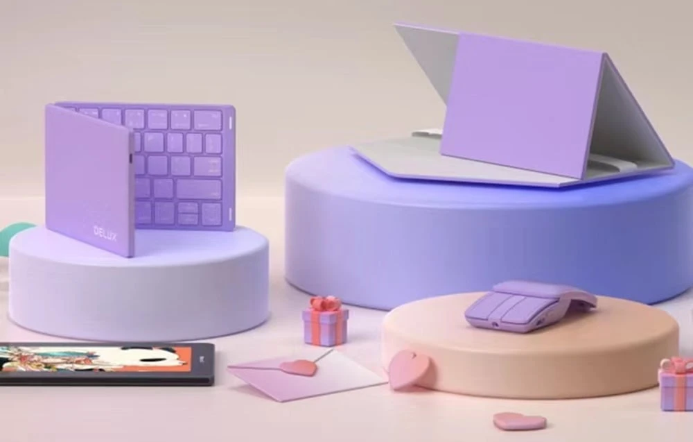 Nustatyti belaidę sulankstomą klaviatūrą Delux KF10 ir pelę MF10PRO aprašymas - Prekės nuotrauka Nustatyti belaidę sulankstomą klaviatūrą Delux KF10 ir pelę MF10PRO aprašymas - Prekės nuotrauka