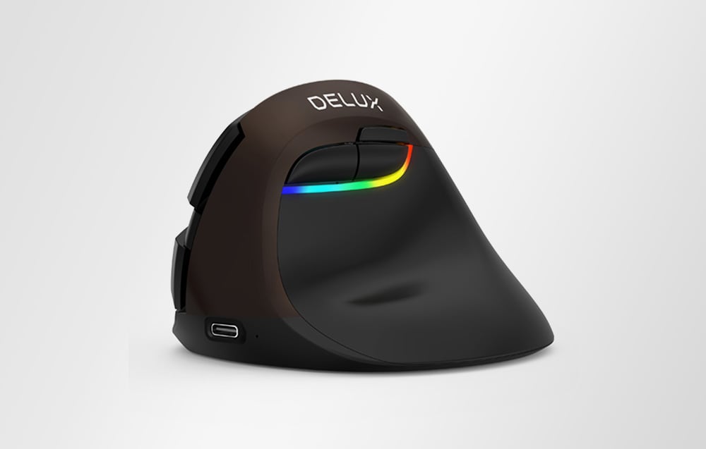 Delux M618Mini Gold Ergonomic Pelė (USB / Bluetooth / 2.4G) aprašymas - Prekės nuotrauka