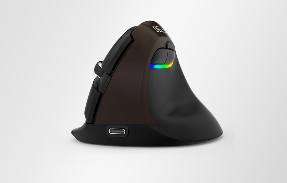 Delux M618Mini Gold Ergonomic Pelė (USB / Bluetooth / 2.4G) aprašymas - Prekės nuotrauka