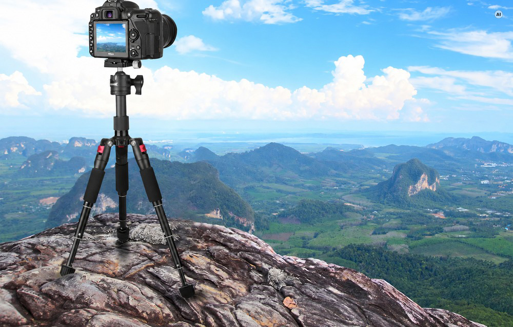 Fotoaparato Trikojis - NEEWER Mažas Stalinis Trikojis 17–50 cm 5kg 360° Rutulinė Galvutė Arca-Swiss Raudonas aprašymas - Prekės nuotrauka