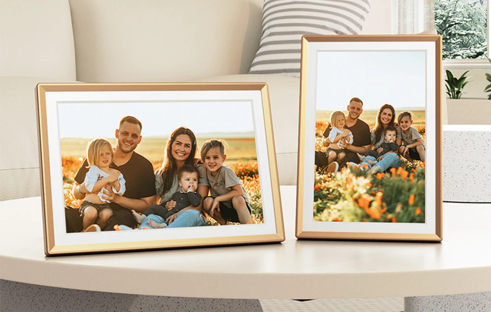 Nuotraukų rėmelis Digital photo frame Arzopa D14 Golden (auksinis) aprašymas - Prekės nuotrauka Nuotraukų rėmelis Digital photo frame Arzopa D14 Golden (auksinis) aprašymas - Prekės nuotrauka