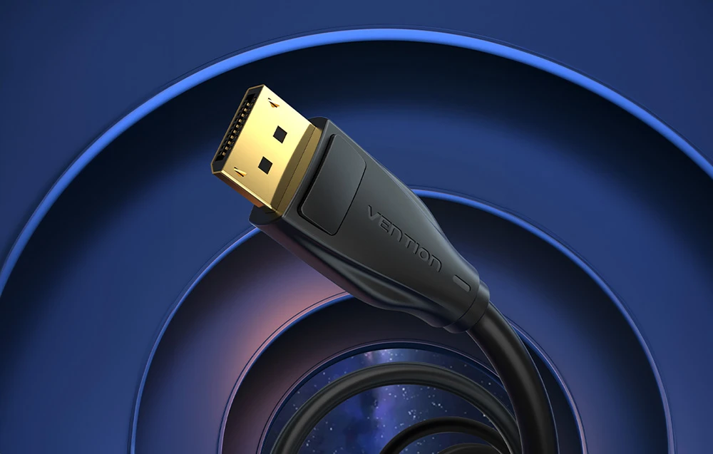 Vention HD DisplayPort 1.4 8K kabelis 3 m ventiliacijos HCDBI (juodas) aprašymas - Prekės nuotrauka Vention HD DisplayPort 1.4 8K kabelis 3 m ventiliacijos HCDBI (juodas) aprašymas - Prekės nuotrauka