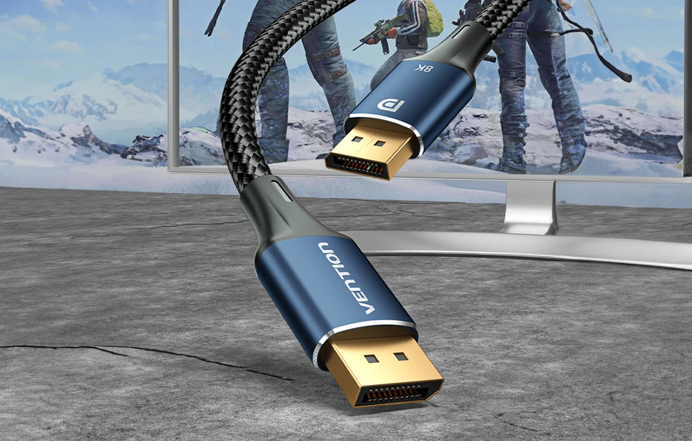 Vention HD DisplayPort 8K kabelis 5 m ventiliacijos HCELJ (mėlynas) aprašymas - Prekės nuotrauka Vention HD DisplayPort 8K kabelis 5 m ventiliacijos HCELJ (mėlynas) aprašymas - Prekės nuotrauka