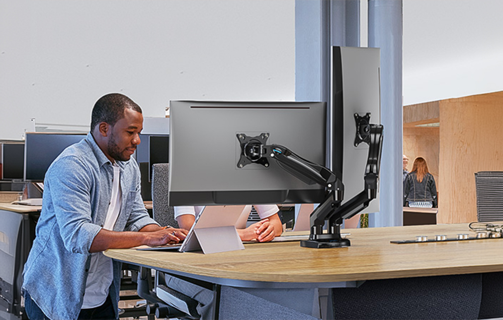 Laikiklis Huanuo Dual 13-30" monitoriaus stovas HNDS6 aprašymas - Prekės nuotrauka Laikiklis Huanuo Dual 13-30" monitoriaus stovas HNDS6 aprašymas - Prekės nuotrauka