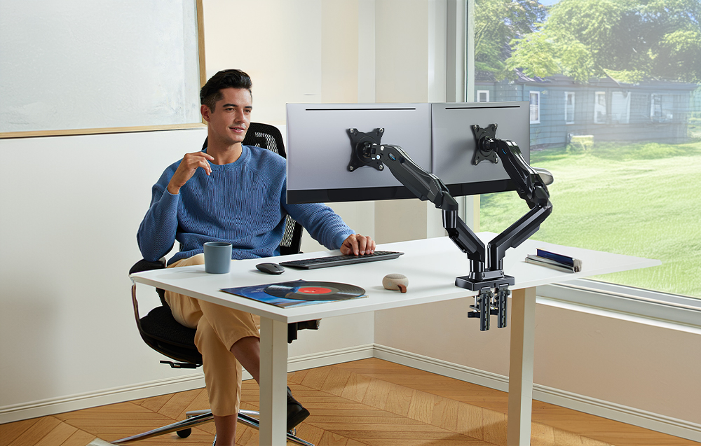 Laikiklis Huanuo Dual 13-30" monitoriaus stovas HNDS6 aprašymas - Prekės nuotrauka Laikiklis Huanuo Dual 13-30" monitoriaus stovas HNDS6 aprašymas - Prekės nuotrauka