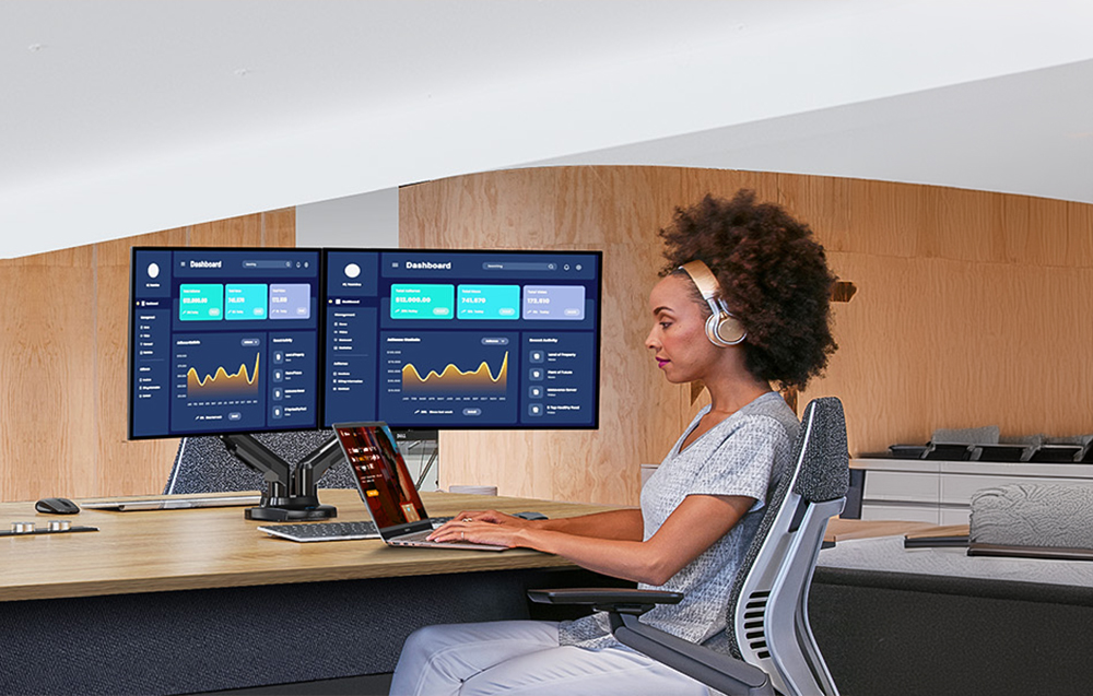 Laikiklis Huanuo Dual 13-30" monitoriaus stovas HNDS6 aprašymas - Prekės nuotrauka Laikiklis Huanuo Dual 13-30" monitoriaus stovas HNDS6 aprašymas - Prekės nuotrauka