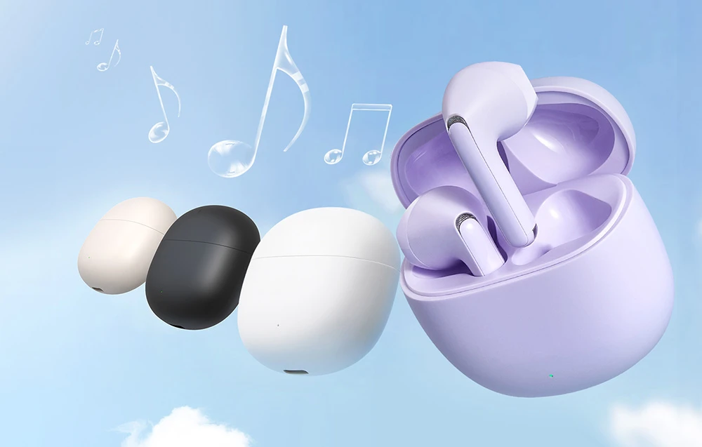 Belaidės ausinės Joyroom TWS JR-FB1 violetinės aprašymas - Prekės nuotrauka Belaidės ausinės Joyroom TWS JR-FB1 violetinės aprašymas - Prekės nuotrauka