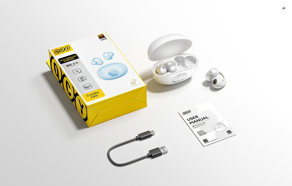Ausinės Earphones QCY Crossky C50i (baltas) aprašymas - Prekės nuotrauka