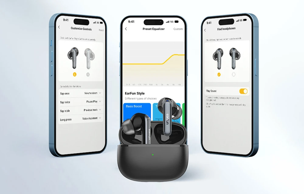 Ausinės TWS EarFun Air2 - juodos aprašymas - Prekės nuotrauka Ausinės TWS EarFun Air2 - juodos aprašymas - Prekės nuotrauka