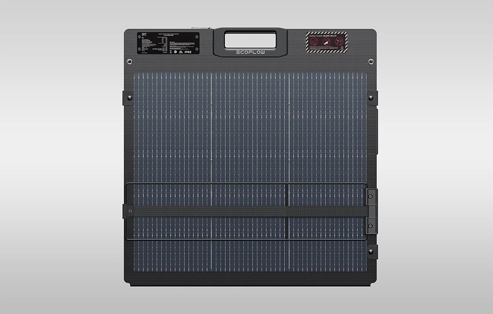 Nešiojamas Saulės Skydas - EcoFlow 160W Dviejų Pusių Dizainas, IP68 Reitingas, -40°C iki 85°C, Juodas aprašymas - Prekės nuotrauka