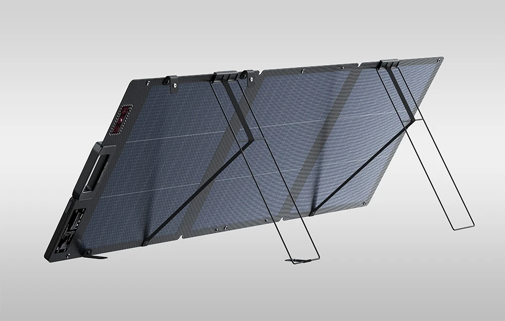 Nešiojamas Saulės Skydas - EcoFlow 160W Dviejų Pusių Dizainas, IP68 Reitingas, -40°C iki 85°C, Juodas aprašymas - Prekės nuotrauka