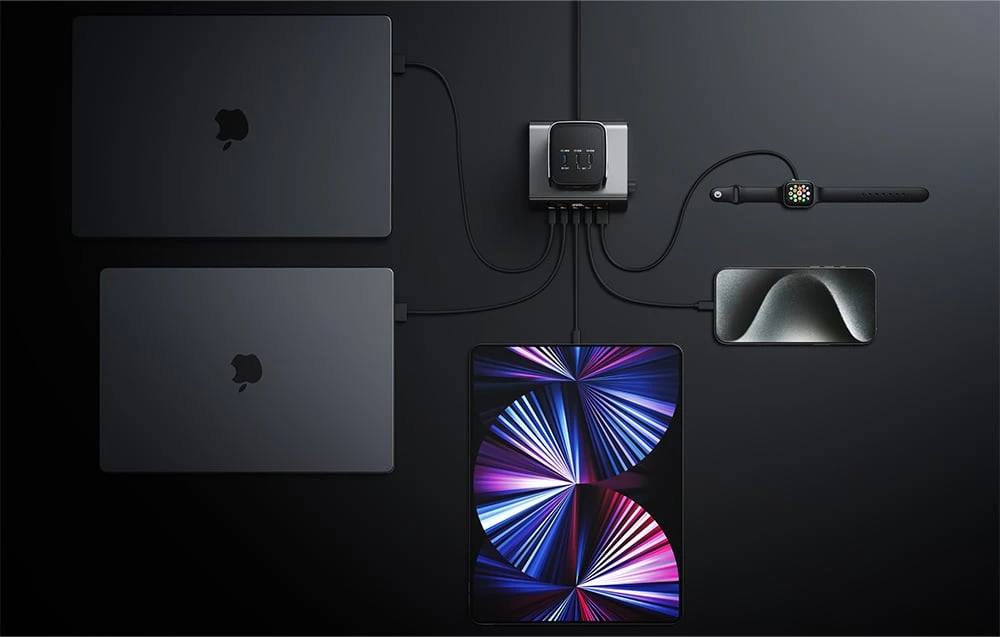 „EcoFlow RAPID Pro“ 320 W įkrovimo stotelė, 4 USB-C, 1 USB-A, GaN aprašymas - Prekės nuotrauka „EcoFlow RAPID Pro“ 320 W įkrovimo stotelė, 4 USB-C, 1 USB-A, GaN aprašymas - Prekės nuotrauka
