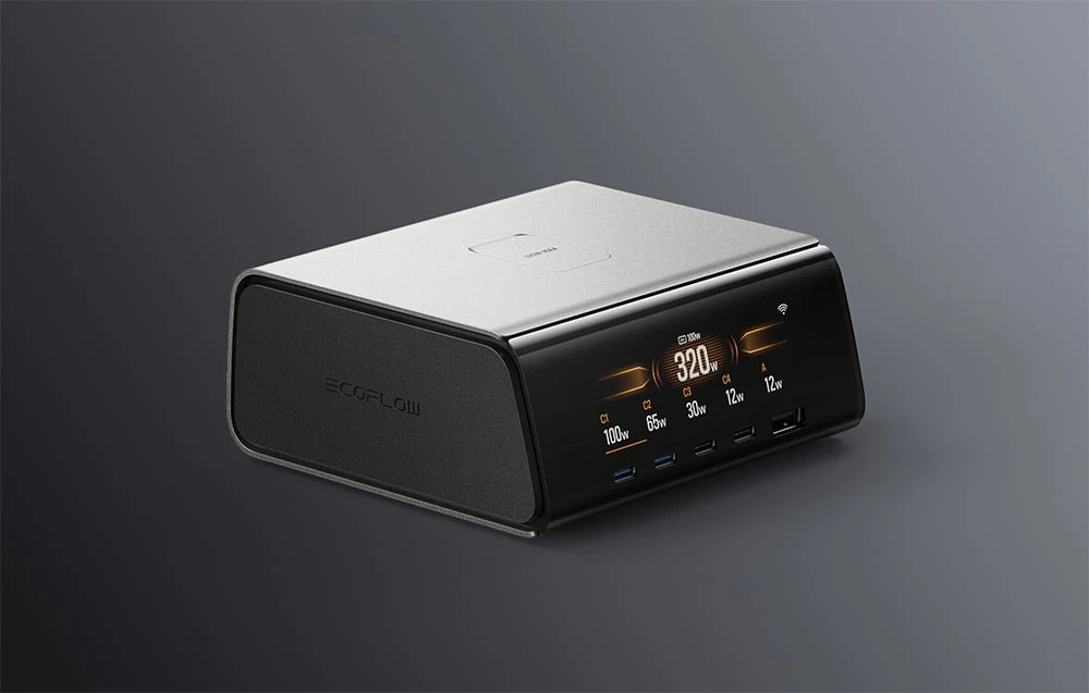 „EcoFlow RAPID Pro“ 320 W įkrovimo stotelė, 4 USB-C, 1 USB-A, GaN aprašymas - Prekės nuotrauka „EcoFlow RAPID Pro“ 320 W įkrovimo stotelė, 4 USB-C, 1 USB-A, GaN aprašymas - Prekės nuotrauka