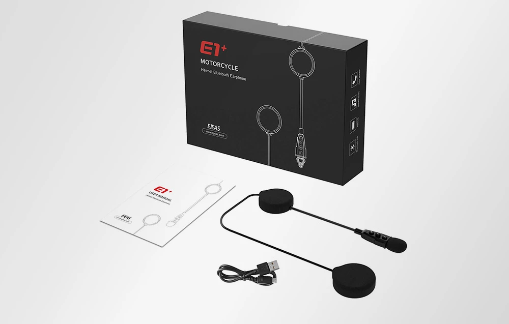 EJEAS E1+ Bluetooth headset for helmets aprašymas - Prekės nuotrauka