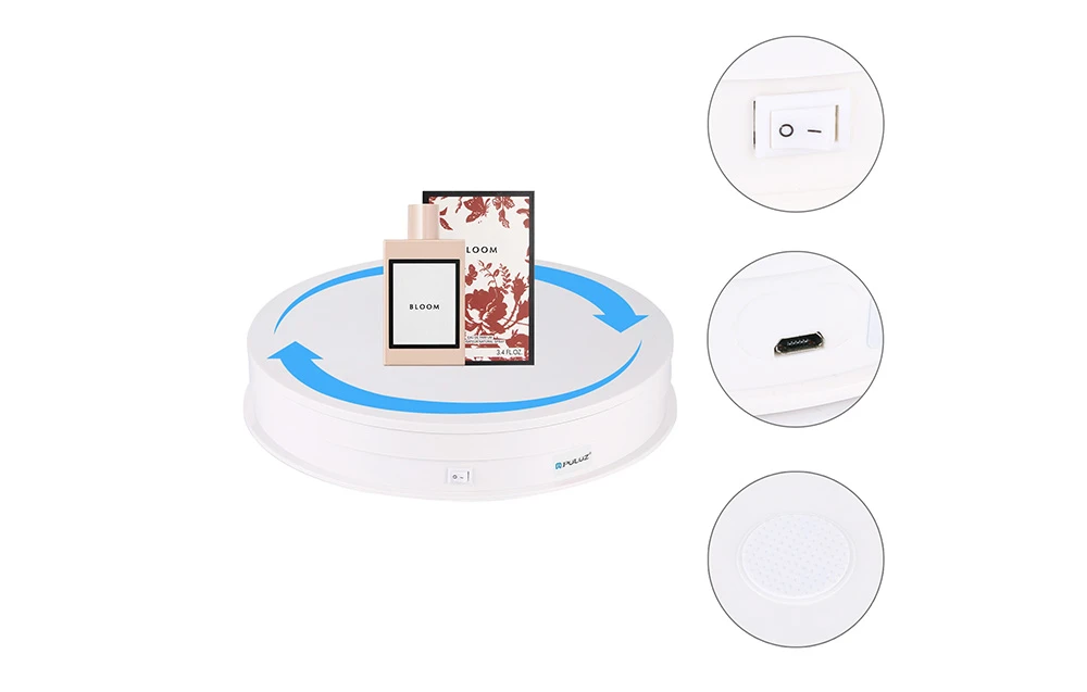 Puluz 30 cm USB elektrinis besisukantis patefonas baltas aprašymas - Prekės nuotrauka Puluz 30 cm USB elektrinis besisukantis patefonas baltas aprašymas - Prekės nuotrauka