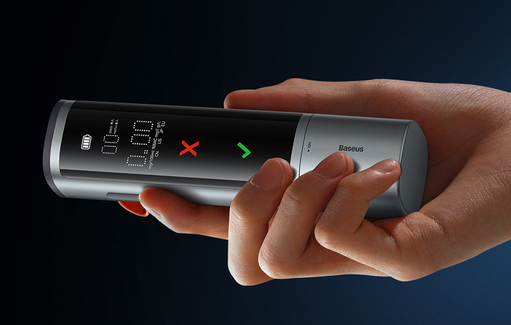 Baseus SafeJourney Pro elektroninis alkotesteris bekontaktis (pilkas) aprašymas - Prekės nuotrauka Baseus SafeJourney Pro elektroninis alkotesteris bekontaktis (pilkas) aprašymas - Prekės nuotrauka