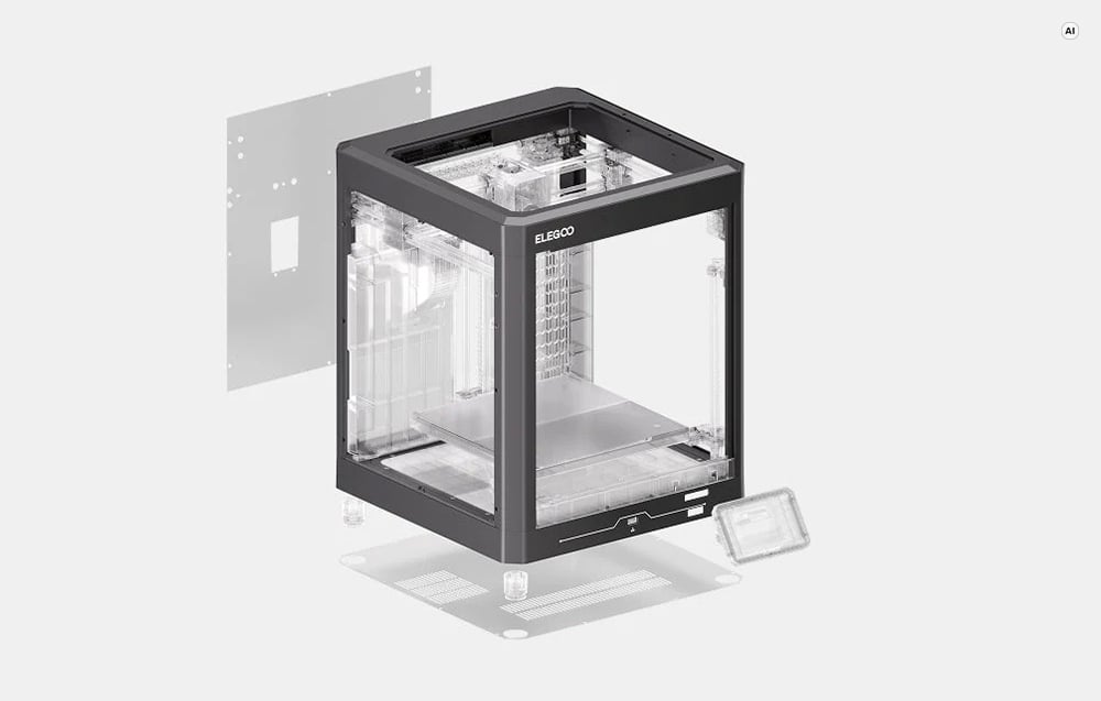 3D spausdintuvas - ELEGOO Centauri 2 256 × 256 × 256 mm 350 °C CoreXY Wi‑Fi USB aprašymas - Prekės nuotrauka