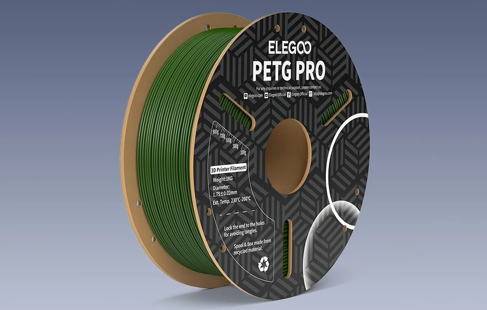 ELEGOO PETG Pro filamentas (alyvuogių žalios spalvos) aprašymas - Prekės nuotrauka