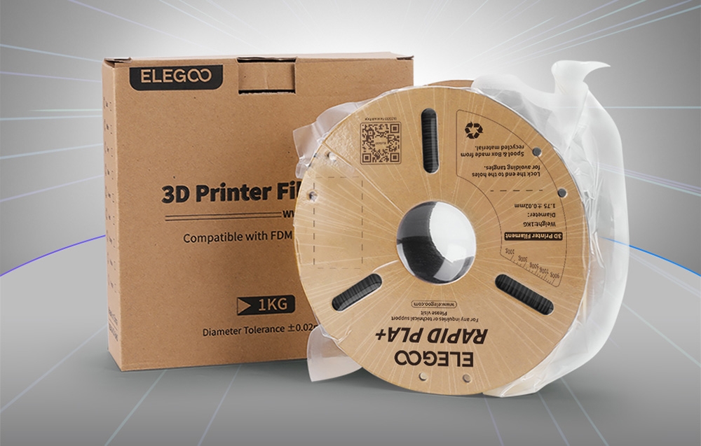 ELEGOO Rapid PLA+ filamentas (rudas) aprašymas - Prekės nuotrauka ELEGOO Rapid PLA+ filamentas (rudas) aprašymas - Prekės nuotrauka