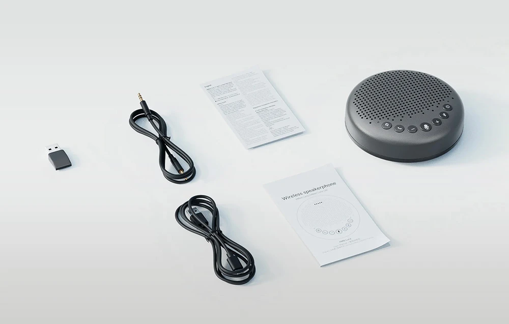 Garso Konferencijų Garsiakalbis - EMEET Luna Bevielis Konferencijų Garsiakalbis 360 Laipsnių Balso Surinkimas, USB, Bluetooth, Juodas aprašymas - Prekės nuotrauka