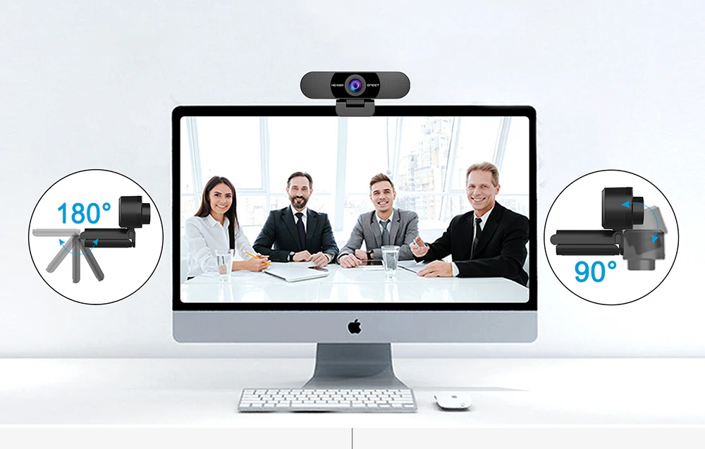Webkamera - EMEET SmartCam C960 1080p 90° matymo laukas, integruoti mikrofonai, privatumo dangtelis aprašymas - Prekės nuotrauka