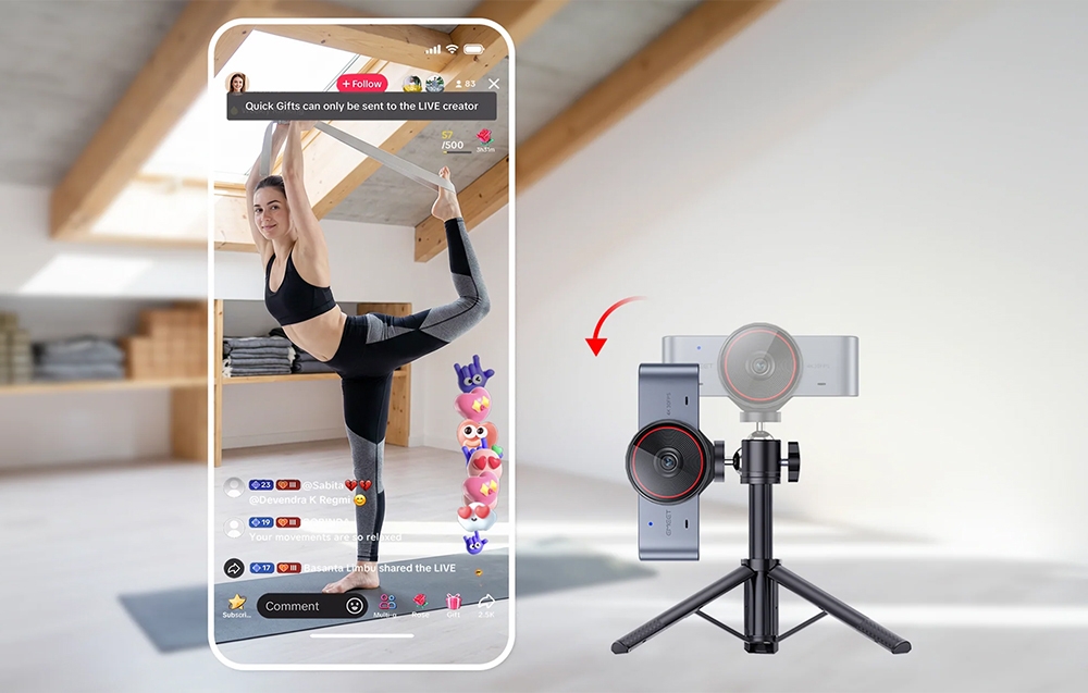 Emeet SmartCam C960 Ultra Webcam aprašymas - Prekės nuotrauka Emeet SmartCam C960 Ultra Webcam aprašymas - Prekės nuotrauka