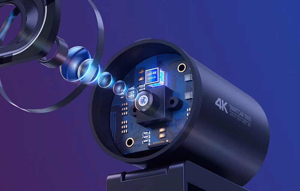 Kameros - EMEET SmartCam S600 4K Ultra HD, autofokusas, dvigubi mikrofonai, juoda aprašymas - Prekės nuotrauka