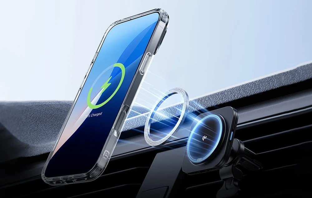 ESR Classic Hybrid (HaloLock) dėklas su stovu iPhone 16 Plus (skaidrus) aprašymas - Prekės nuotrauka ESR Classic Hybrid (HaloLock) dėklas su stovu iPhone 16 Plus (skaidrus) aprašymas - Prekės nuotrauka
