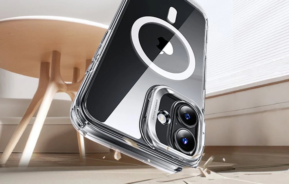 ESR Classic Hybrid (HaloLock) dėklas su stovu iPhone 16 Plus (skaidrus) aprašymas - Prekės nuotrauka ESR Classic Hybrid (HaloLock) dėklas su stovu iPhone 16 Plus (skaidrus) aprašymas - Prekės nuotrauka