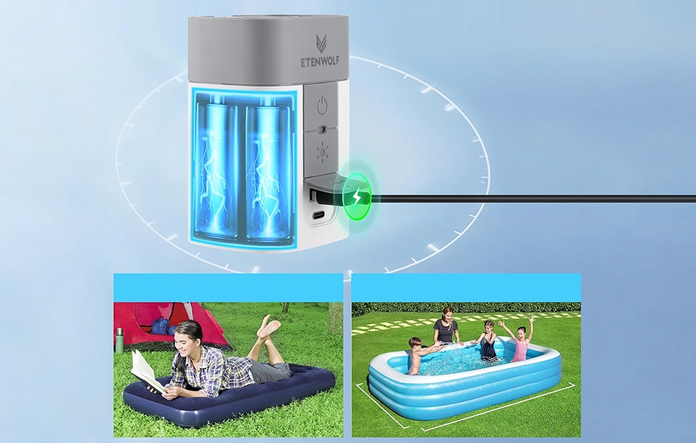 Etenwolf AIR 5 Pro 10400mAh Electric Pump (Juodas) aprašymas - Prekės nuotrauka
