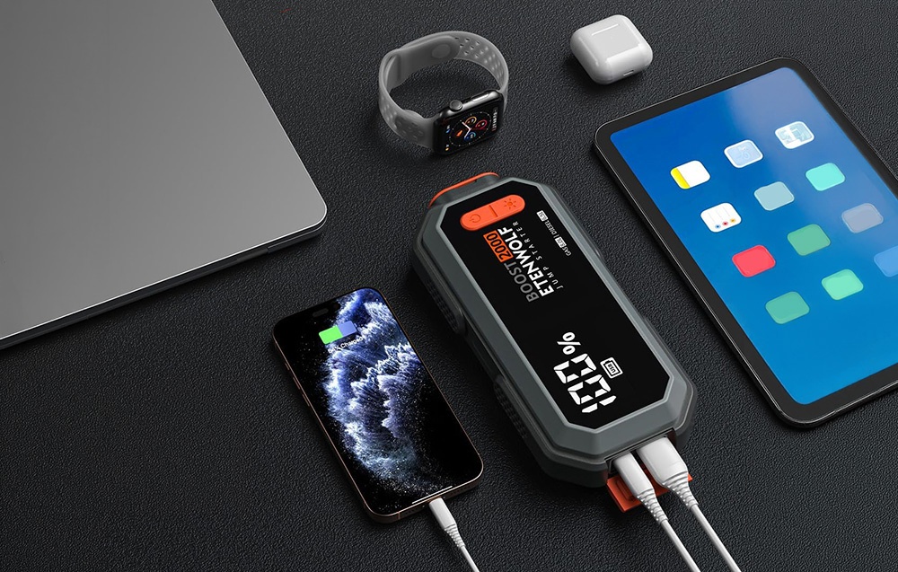 Etenwolf J1 16,000 mAh 2000A Jump Starter aprašymas - Prekės nuotrauka