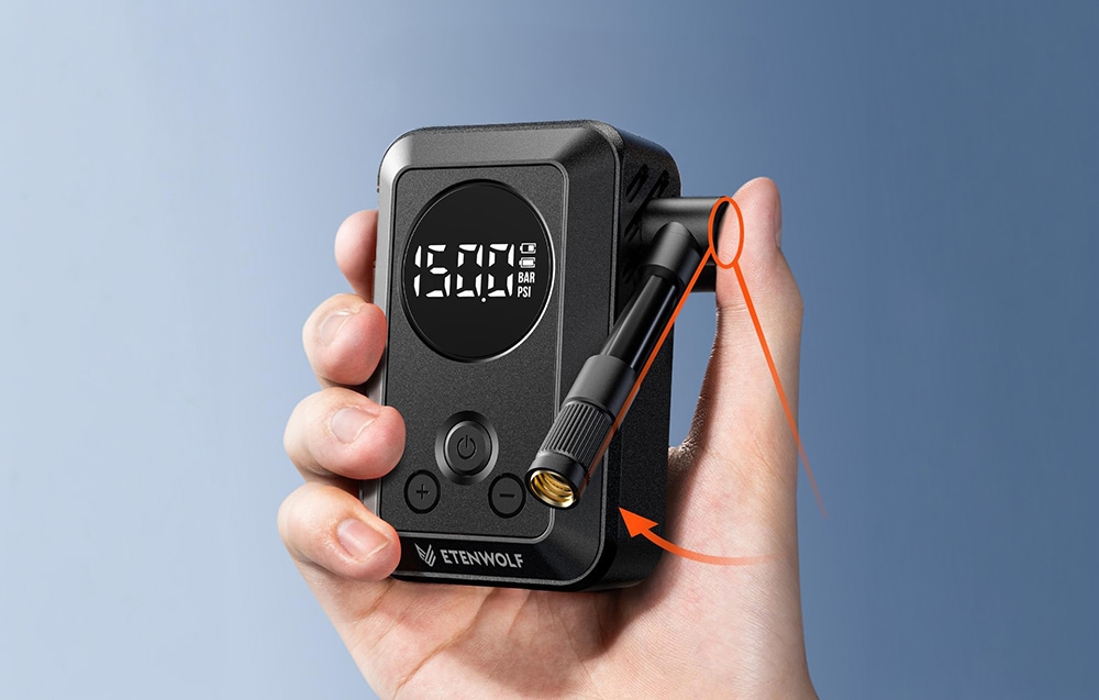 Etenwolf S0 Car Air Compressor, 11.03 bar, 2400 mAh aprašymas - Prekės nuotrauka