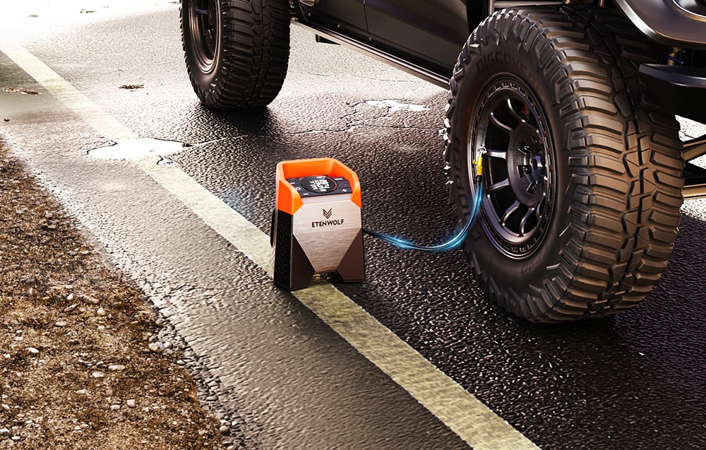 Etenwolf S5 Car Air Compressor, 11.03 bar, 15,600 mAh aprašymas - Prekės nuotrauka