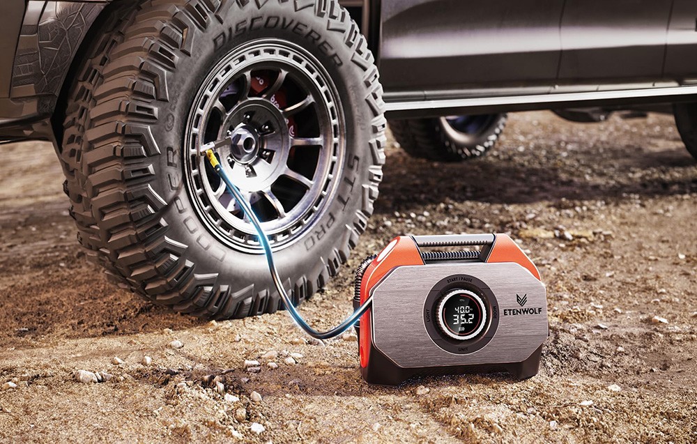 Etenwolf S6 Car Air Compressor, 11.03 bar, 19,200 mAh (oranžinis) aprašymas - Prekės nuotrauka
