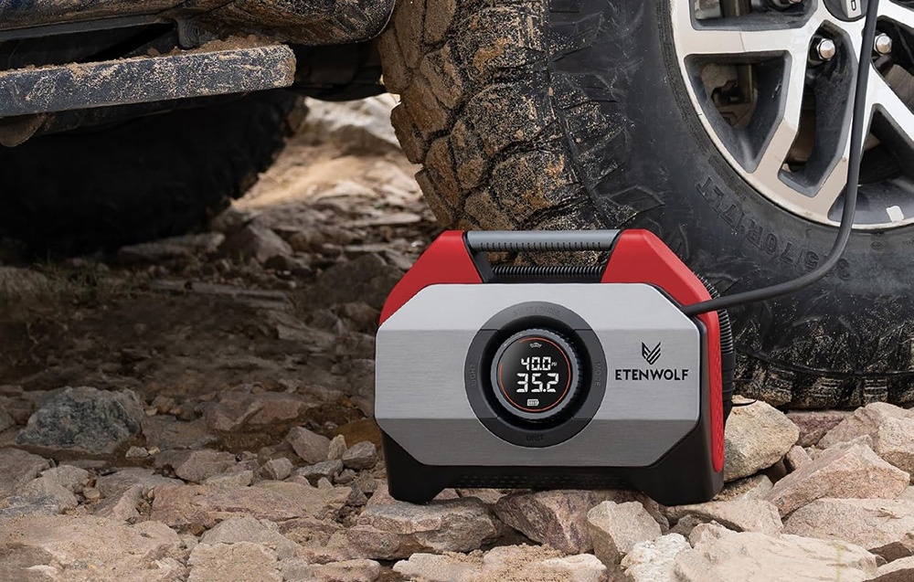 Etenwolf S6 Car Air Compressor, 11.03 bar, 19,200 mAh (red) aprašymas - Prekės nuotrauka