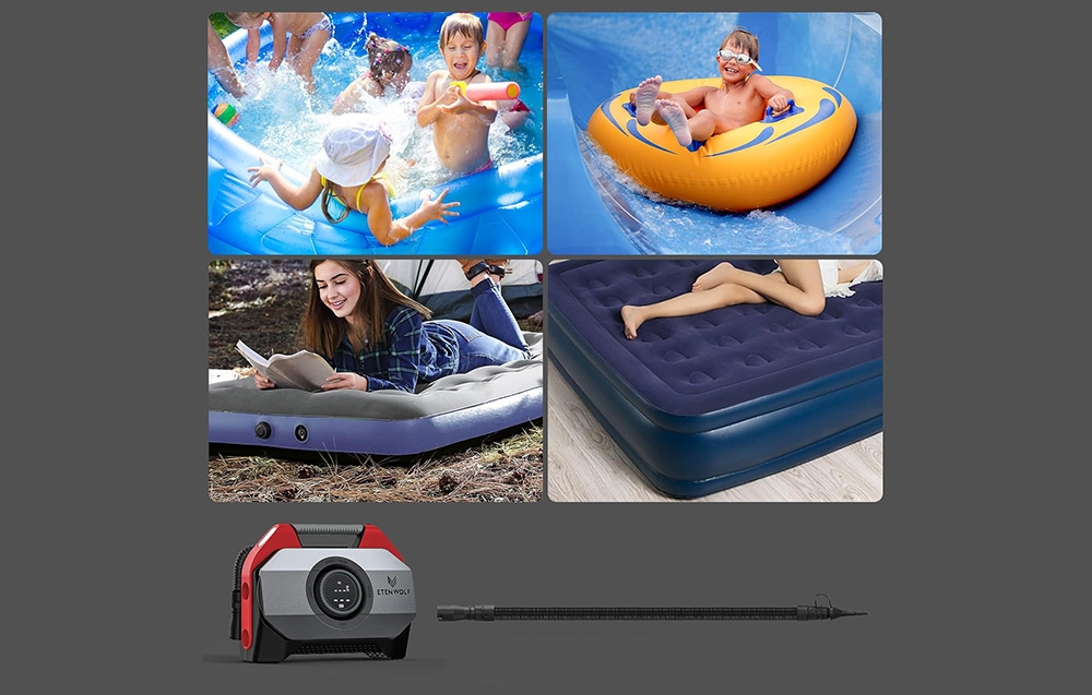Etenwolf S6 Car Air Compressor, 11.03 bar, 19,200 mAh (red) aprašymas - Prekės nuotrauka