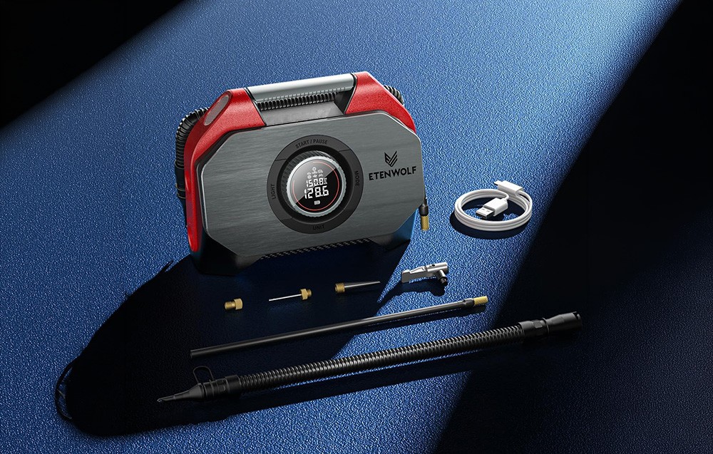 Etenwolf S6 SE Car Air Compressor, 11.03 bar, 15,600 mAh (red) aprašymas - Prekės nuotrauka