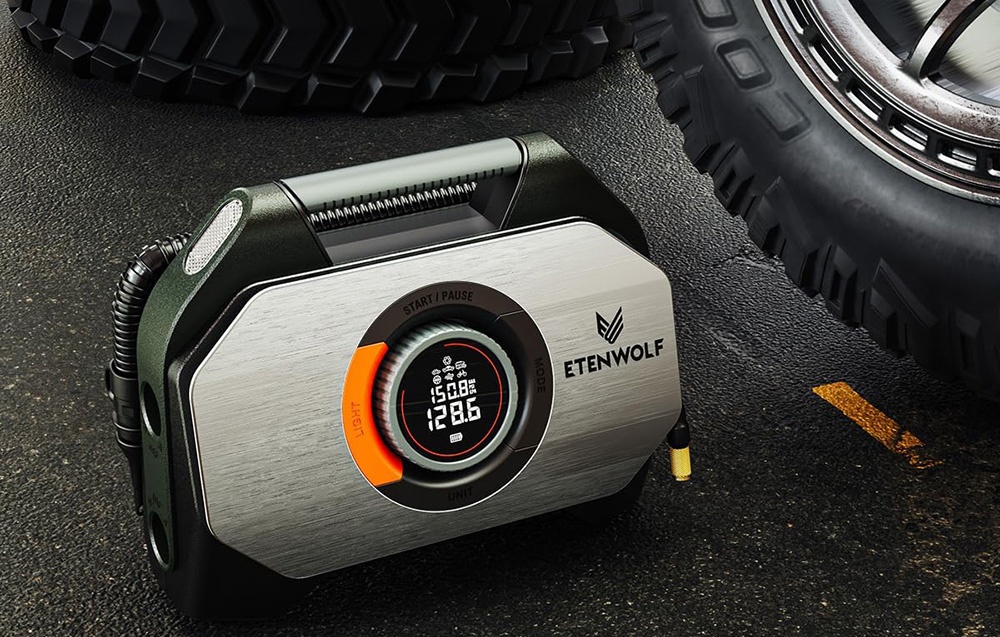 Etenwolf S7 Car Air Compressor, 11.03 bar, 38,400 mAh aprašymas - Prekės nuotrauka