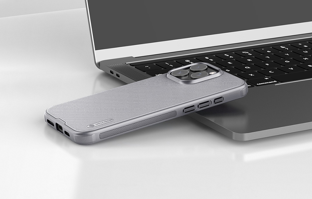 Dėklas Nillkin Super Frosted Shield Pro iPhone 16 Pro (pilka) aprašymas - Prekės nuotrauka