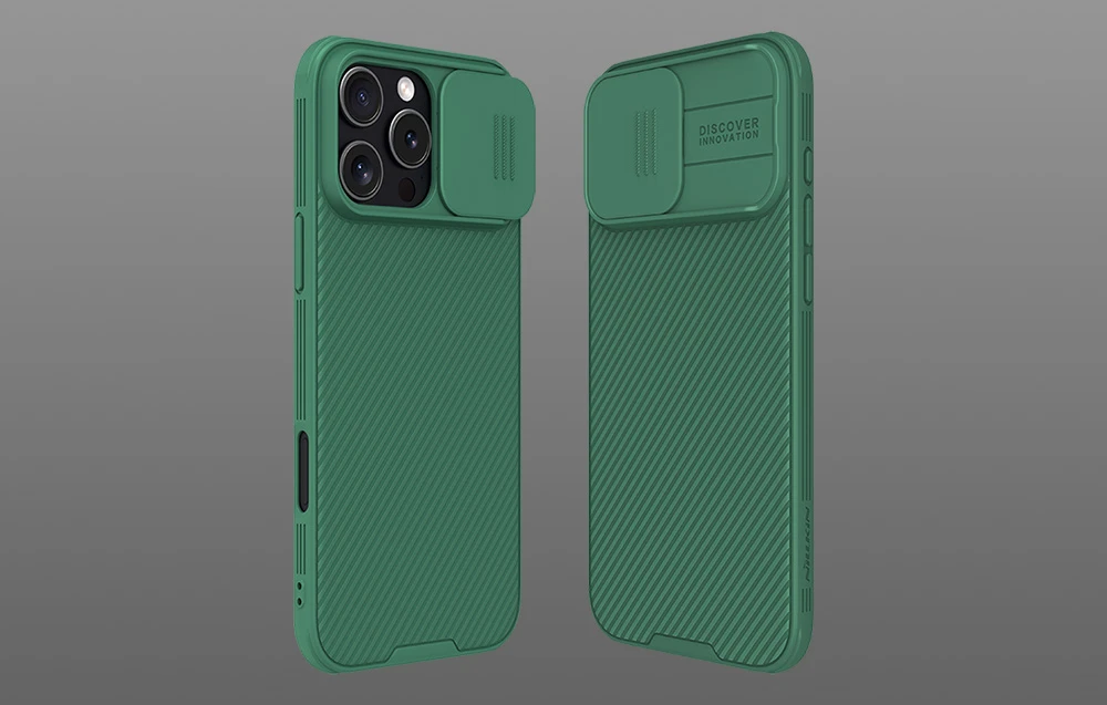 Apple iPhone 16 Pro Max Nillkin CamShield Pro dėklas telefonui žalios spalvos aprašymas - Prekės nuotrauka Apple iPhone 16 Pro Max Nillkin CamShield Pro dėklas telefonui žalios spalvos aprašymas - Prekės nuotrauka