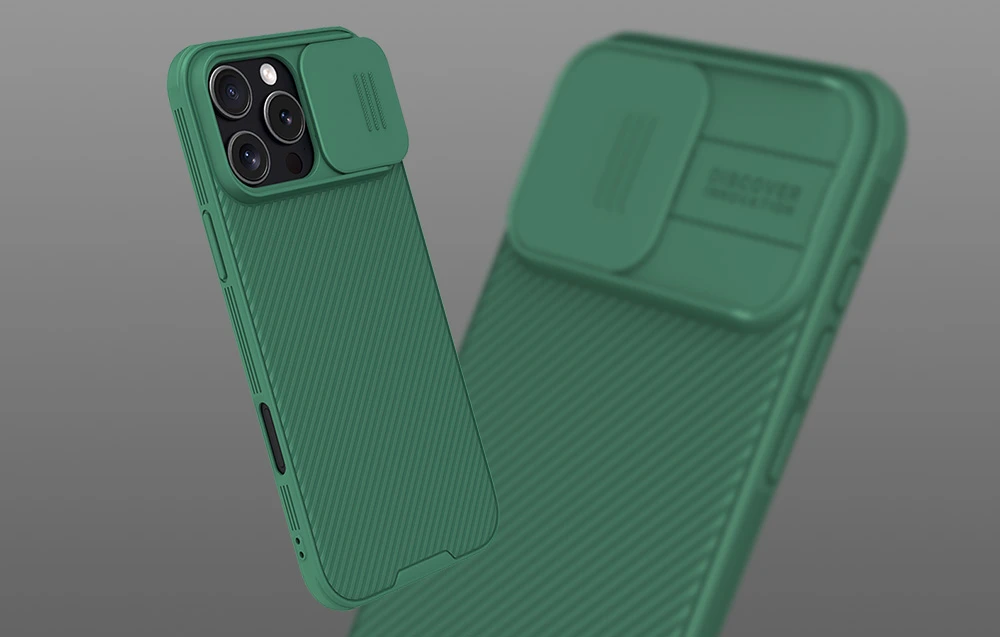 Apple iPhone 16 Pro Max Nillkin CamShield Pro dėklas telefonui žalios spalvos aprašymas - Prekės nuotrauka Apple iPhone 16 Pro Max Nillkin CamShield Pro dėklas telefonui žalios spalvos aprašymas - Prekės nuotrauka