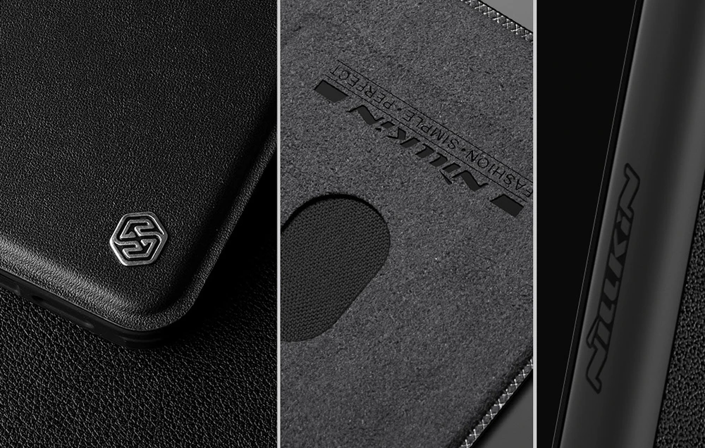 Dėklas Nillkin Qin Prop Leather iPhone 16 (ruda) aprašymas - Prekės nuotrauka