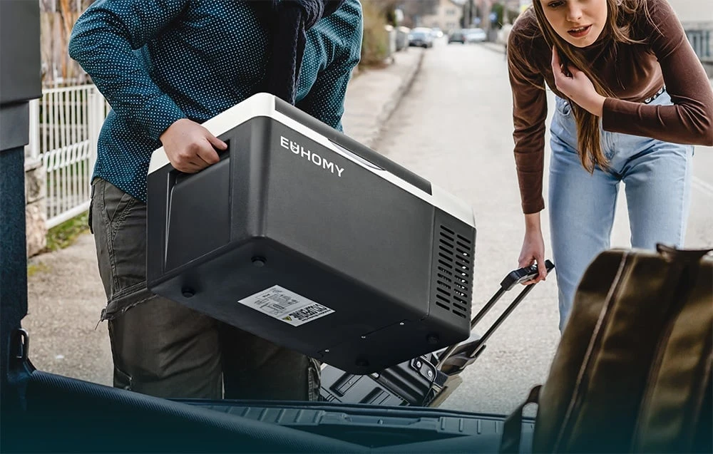 Euhomy CF004 car šaldytuvas, 19L,  12 V/24 V /240 V aprašymas - Prekės nuotrauka
