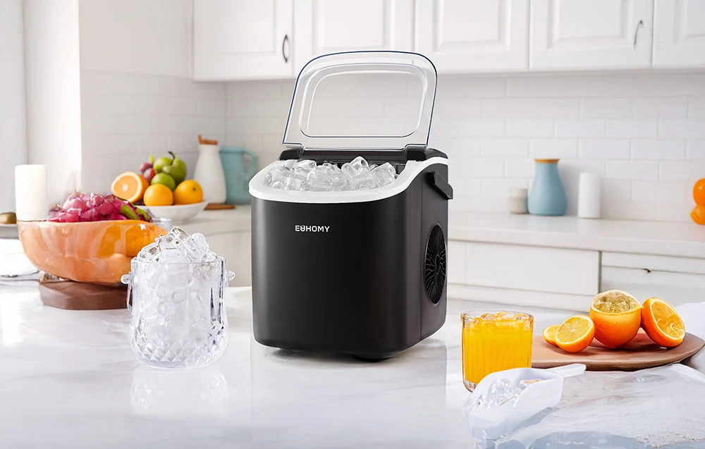 Sulčiaspaudė Euhomy IM001 ice cube maker, 1.2 l, 12 kg (juodas) aprašymas - Prekės nuotrauka