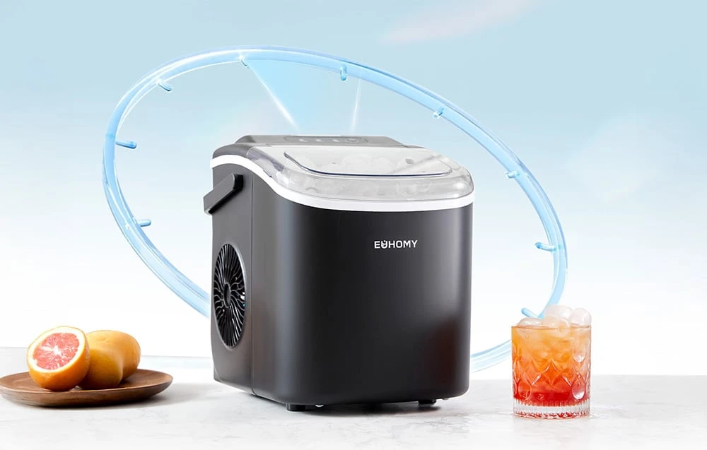 Sulčiaspaudė Euhomy IM001 ice cube maker, 1.2 l, 12 kg (juodas) aprašymas - Prekės nuotrauka