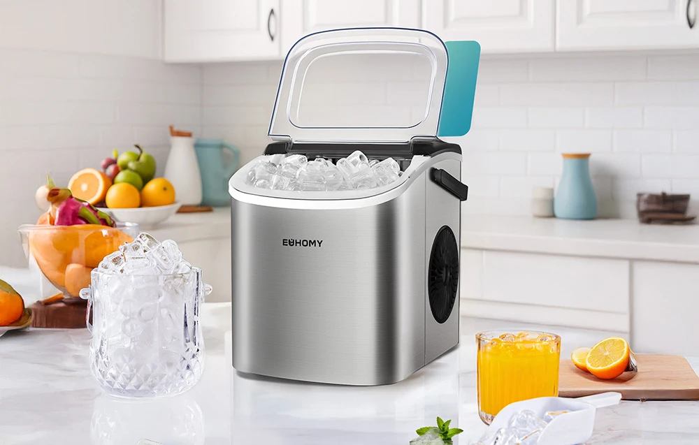 Sulčiaspaudė Euhomy IM001 ice cube maker, 1.2 l, 12 kg (sidabrinis) aprašymas - Prekės nuotrauka