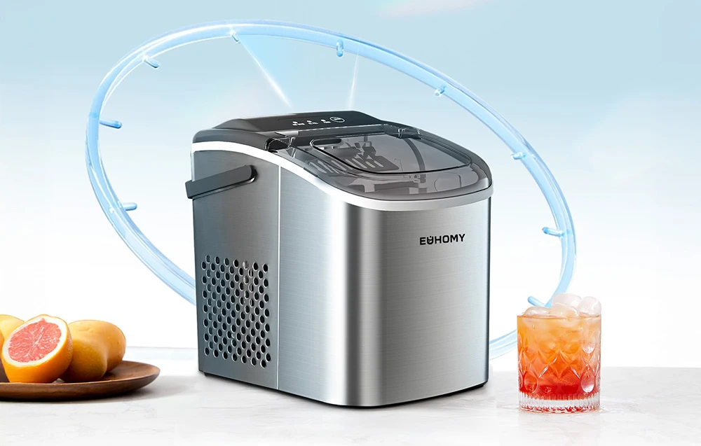 Sulčiaspaudė Euhomy IM001 ice cube maker, 1.2 l, 12 kg (sidabrinis) aprašymas - Prekės nuotrauka